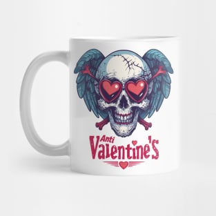 Darkly Deviant: Anti Valentine's Day Blue | Pop Art Cupid's Skull Mug